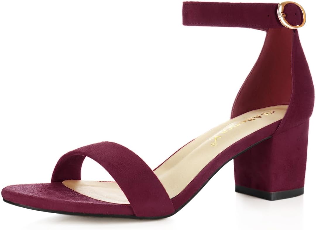 Women's Open Toe Block Heel Ankle Strap Sandals