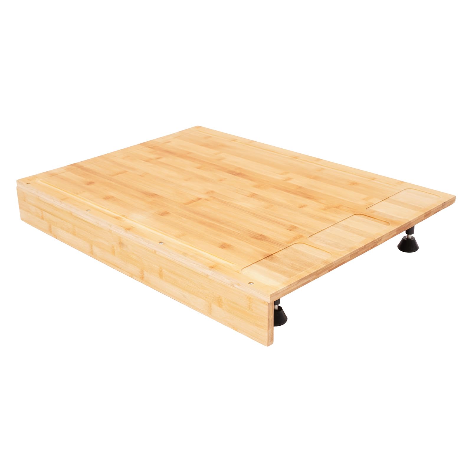 Planche à découper en bambou - 75 x 54 x 10 cm - Housse de plaque de cuisson compatible avec la plupart des cuisinières à gaz et électriques - Pour maisons, dortoirs, petits appartements