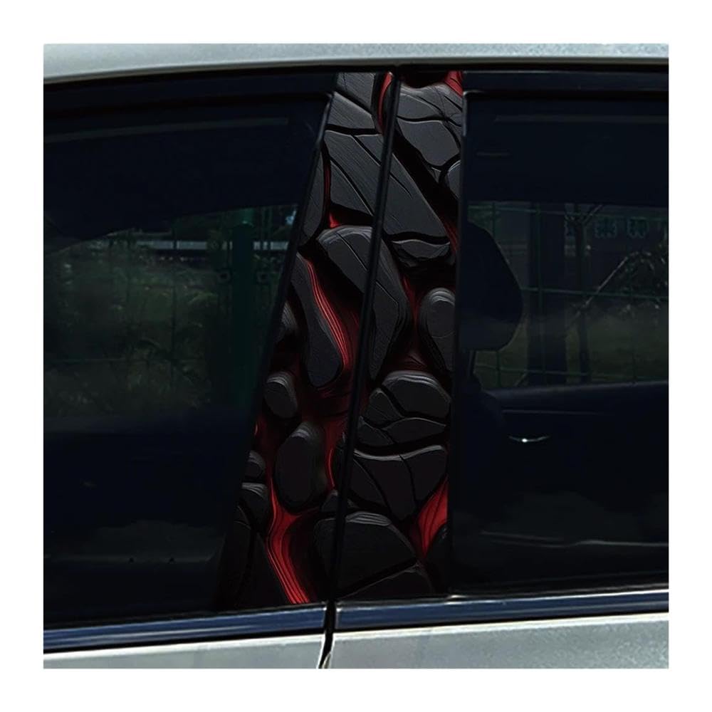 Body Parts 2pcs Car B-Pillar Stickers Black Red Creative Dollar Auto Center Column Waterproof Decals(N)