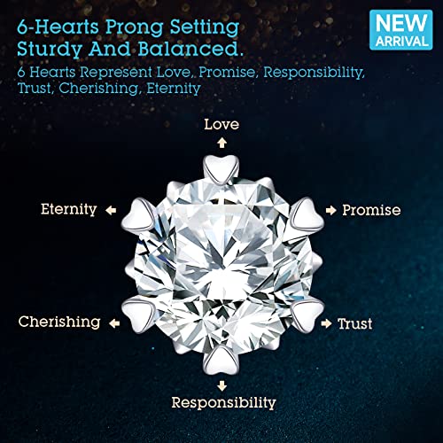 Earrings For Women, Gifts For Wife Mom Girlfriend, 1.6Ct D Color (Vvs1) Moissanite With Screw Back Stud Earrings, Anniversary Jewelry Present For Wife, Birthday Valentines Gifts #TOP3