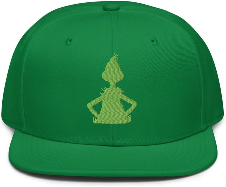 The Grinch Silhouette Embroidered Snapback Baseball Hat, Unisex Adjustable Ball Cap - Officially Licensed