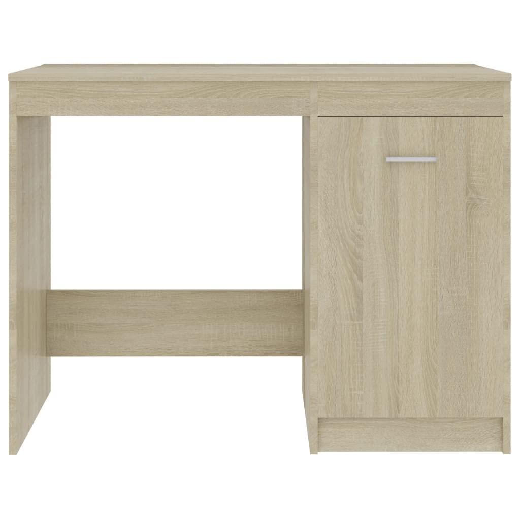 Scrivania in rovere Sonoma, 100 x 50 x 76 cm, per computer, ufficio, PC, lavoro, laptop, gaming, segretaria, cassetto, scaffale, tastiera, altezza dello spazio di archiviazione, per monitor