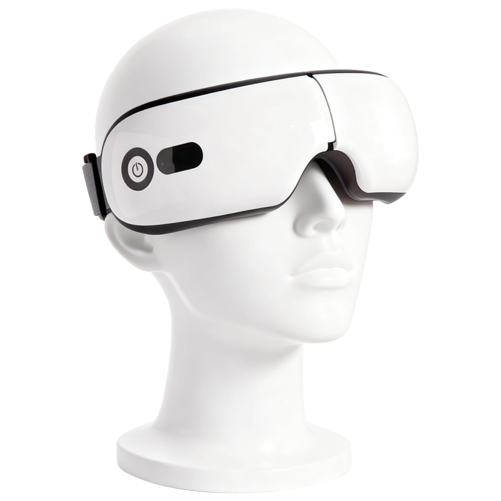 Masajeador de ojos inteligente, 5 modos de masaje, compresión de aire 9D, cuidado de los ojos calentado, música inalámbrica, vibración, recargable por USB, diseño plegable portátil, para aliviar la
