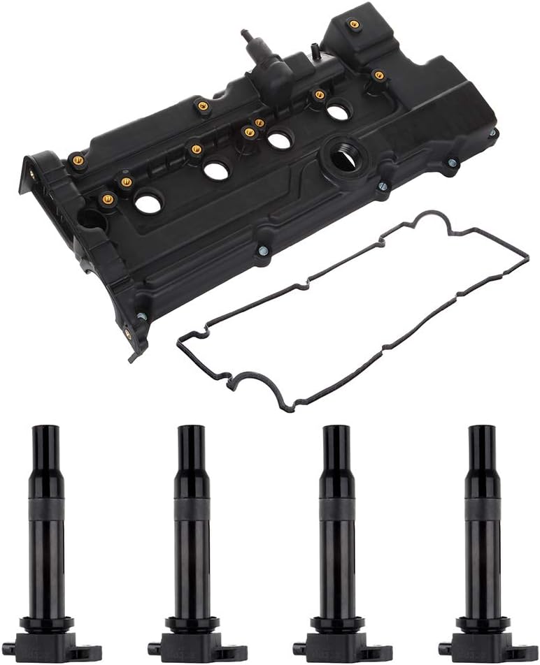 ROADFAR Pack of 4 Ignition Coils Fit for Hyundai Accent 2006-2011 Valve Cover Kits Equivalent Valve Cover Gasket Sets
