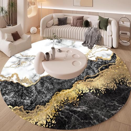 Tapete redondo moderno 6 pies lavable impermeable miniatura 4