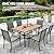 MELLCOM 7 Pcs Patio Dining Set with Metal Table and 6 Textilene Chairs for Backyard, Garden, Deck and Poolside