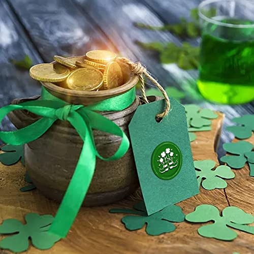 CRASPIRE Shamrock Wax Seal Stamp St. Patrick's Day Sealing Wax Stamps 30mm Retro Vintage Removable Brass Stamp Head with Wood Handle for St. Patrick's Day Invitations Cards Gift - Image 3