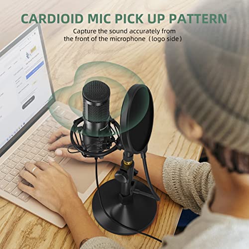 Sudattack USB-microfoon, professionele podcast-microfoon, 192KHZ / 24bits studio cardioïde condensatormicrofoons kit met… - Image 4