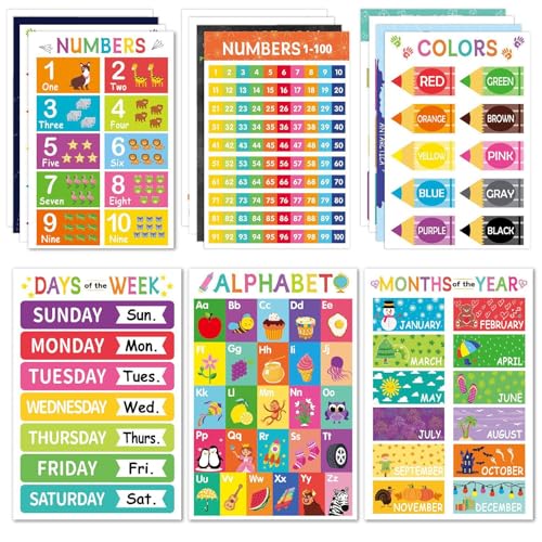 Affiches d'apprentissage de l'alphabet 28x43 cm pour décoration et école