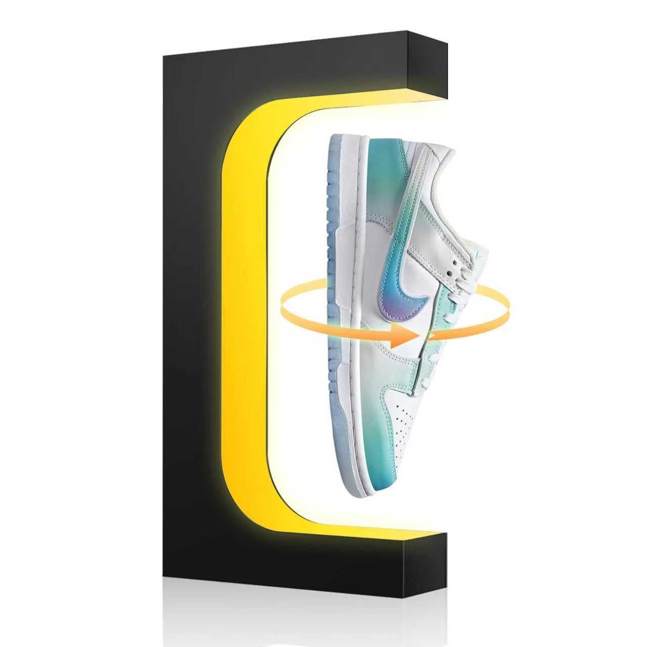 Support flottant pour chaussures en lévitation noir avec lumière LED pour sneaker