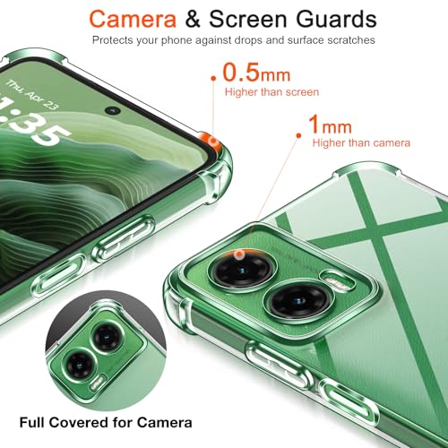 Image of Lustree Back Cover Transparent Case Compatible with Motorola G35 | Clear + TPU Case with 4 Corner Air Cushion Protection & Camera Protection | Slim& Stylus Cover