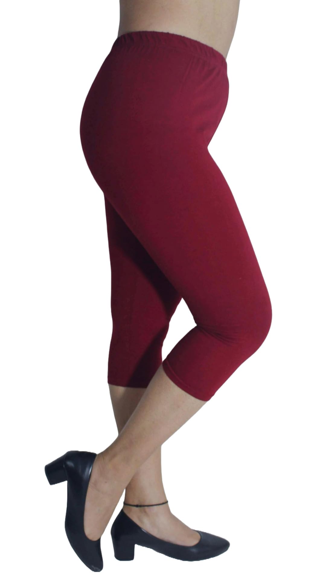 PINKSHELL Plain Capri for Women - Active Workout Running Trendy Slim Fit Three Fourth Capri