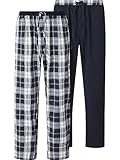 jan vanderstorm confezione da 2 pantaloni da notte da uomo rawald, blu scuro, xl