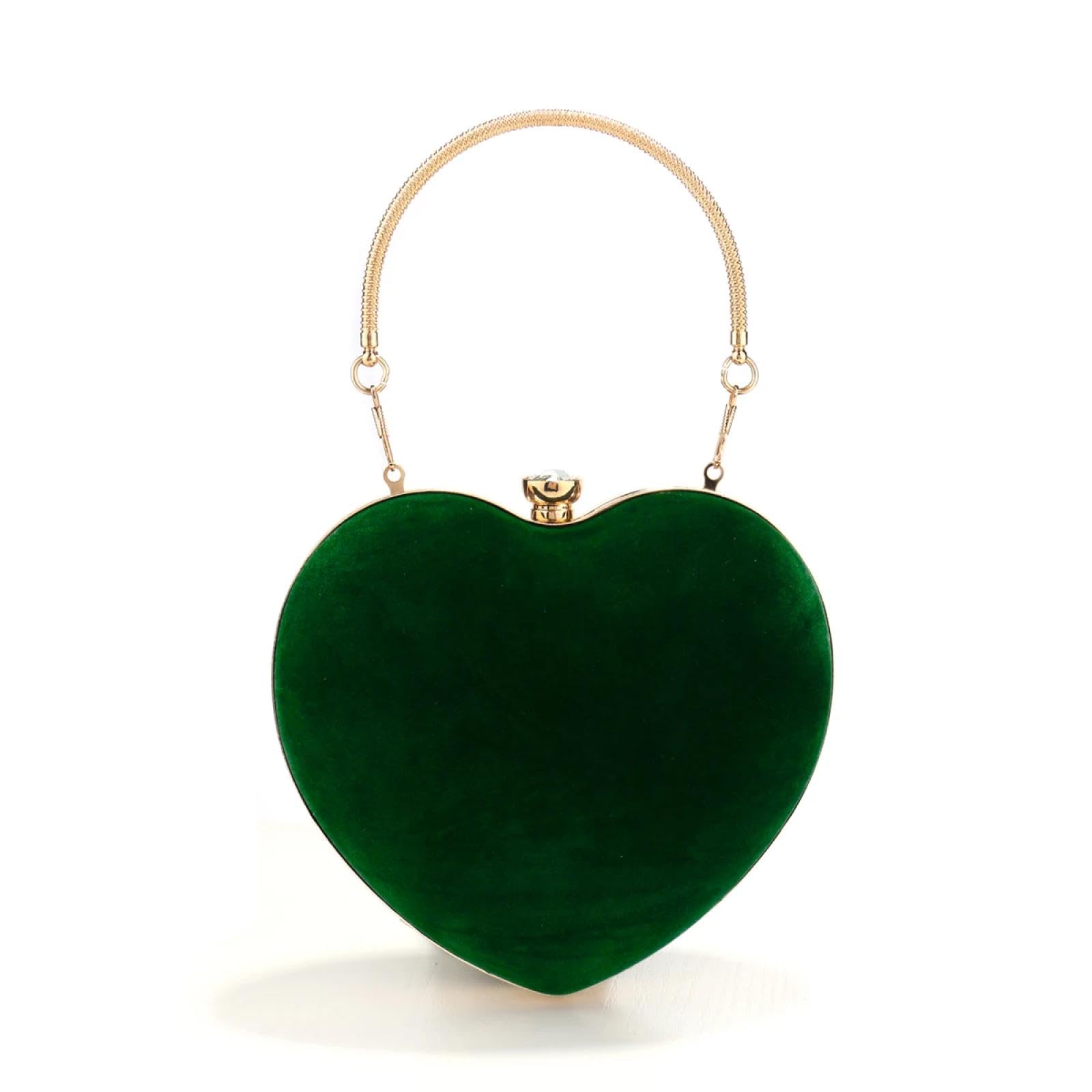 Bolso De Noche Bolso De Noche De Terciopelo Acrílico En Forma De Corazón Mini Bolso De Mano con Cadena Bolso De Noche para Boda
