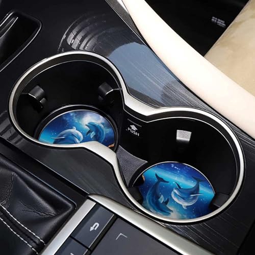 4PCS Portavasos para Auto - Delfines Noche Estrellada Universal miniatura 7