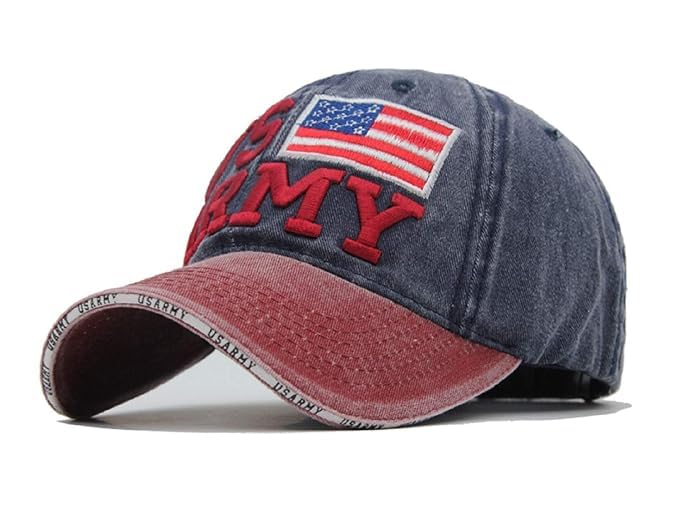 Unisex US Army Baseball Cap - Distressed Washed Cotton Denim Tactical Hat, American Flag Embroidered Military Style Adjustable Snapback Cap for Men & Women-image-25