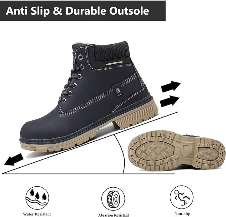 Image of Eagsouni Mens Womens Winter Snow Boots | Outdoor Boots For Daily Walking Hiking Trekking Climbing,Unisex Warm Lined,Rubber Sole,Anti Slip,Waterproof