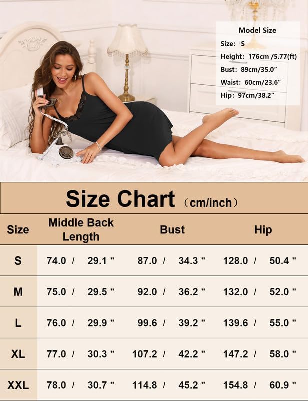 Marvmys Women Cotton Nightgown Sexy Lace Sleepwear Sleeveless Chemise Soft Lingerie for Women with Pockets S-3XL - Image 6