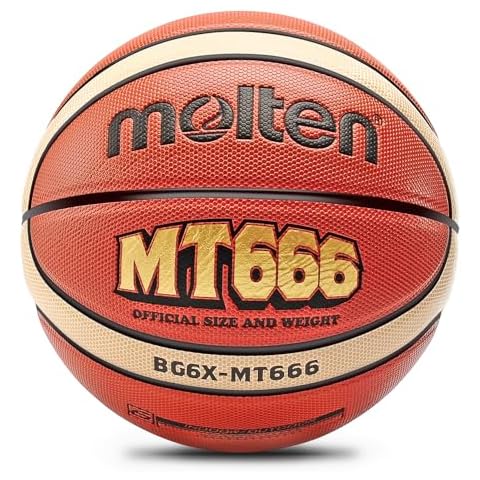 Basketball MT666 Size 6, PU Leather Classic 12-Piece Spliced Basketball, Indoor/Outdoor Basketball, Adult Men's, Women's and Youth Training Basketballs Cover
