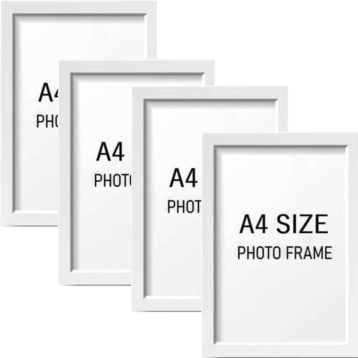 A4 Size Photo Frames – Wall & Tabletop Display, Lightweight Black Frame Khali Frame /A4 Size, 9X12inches (4, White)