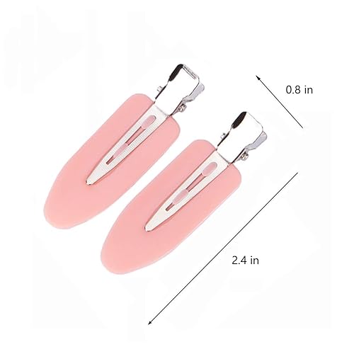 Miniatura 3 de 6 pinzas para el cabello sin doblez, pinzas para el cabello sin arrugas para peinado, clips de maquillaje para mujeres y niñas (negro y rosa)