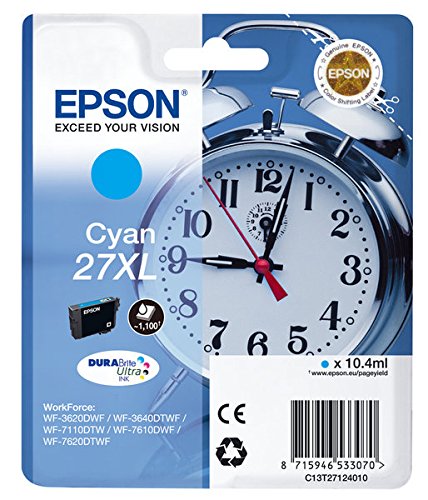 Epson Cartuccia Inchiostro Ciano Durabrite Ultra, Serie 27Xl /Sveglia