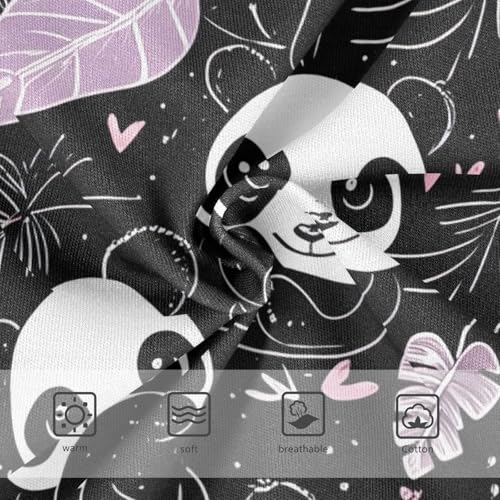 CHIFIGNO Boys Briefs Cotton Underwear Breathable Printed Kids Boys Brief Underwear, Cute Pandas Black3