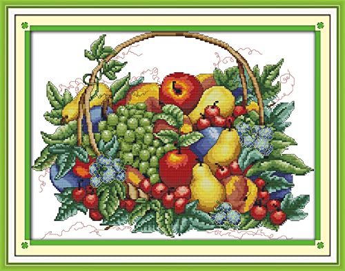Broderie au diamant 5D corbeille de fruits : offrez un cadeau amusant et créatif de 30x40cm