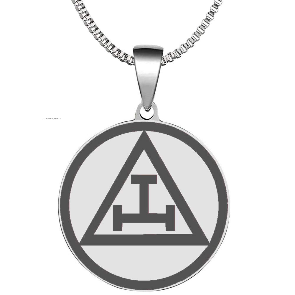 DacaiThe Triple Tau Grand Emblem of Royal Arch Masonry Stainless Steel Polished Pendant Necklace