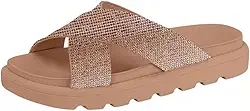Rasteira Vizzano Flatform Papete Feminina Tira Larga Strass 6459.122