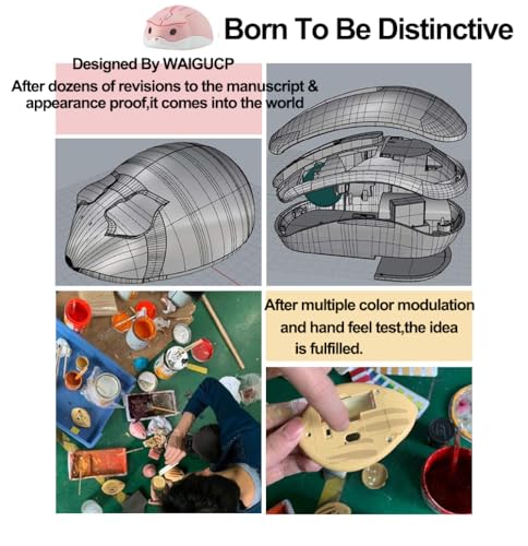 Image of SHARE SUNSHINE 2.4GHz Wireless Mouse Cute Hamster Shape Less Noice Portable Mobile Optical 1200DPI USB Mice Cordless Mouse for PC Laptop Computer Notebook MacBook Kids Girl Gift (Pink)