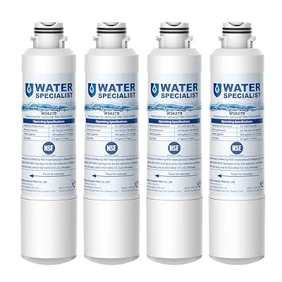 Waterspecialist DA29-00020B Replacement for Samsung Water Filter DA29-00020B, HAF-CIN/EXP, DA29-00020B-1, HDX FMS-2, RS25J500DSR, RF28HMEDBSR, RF263BEAESR, RF4287HARS, DA97-08006A-1, 4 Filters