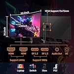 SANSUI 32-Inch Curved Gaming Monitor WQHD 2560 x 1440 180Hz Curved 1500R -1ms(OD), HDR, 300nits, sRGB 125%, DCI-P3 95%, FreeSync, HDMI x2, DP1.2x2(ES-G32C3 DP Cable Included) - Image 4