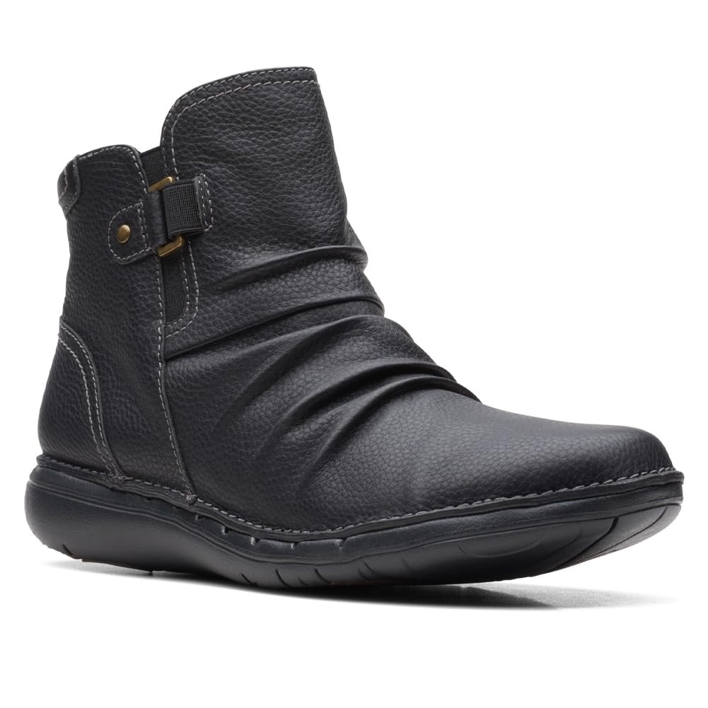 Clarks Damen Un Loop Top Chelsea Boot, Black Leather, 36 EU