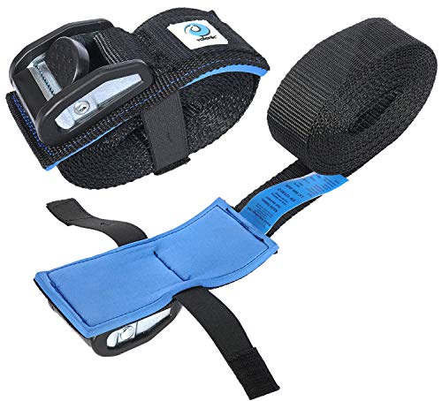 valonic Orca - cincha de Amarre con Cierre de apriete - 2 Piezas, 4m, Acolchada, EN-12195-2, 800 Kg, 35mm de Ancho, Negro - Correa de Amarre para Tabla de Paddle Surf o Kayak