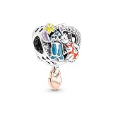 H.ZHENYUE Stitch We Are Family Inspired S925 Silver Charm for Bracelet Necklace Sterling Silver Dang