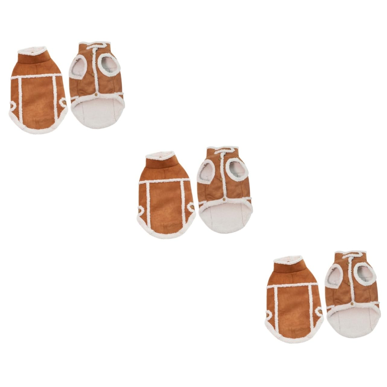 Vêtement hiver chaud pour chiot BESPORTBLE, lot de 3 manteaux style anglais isolants marron