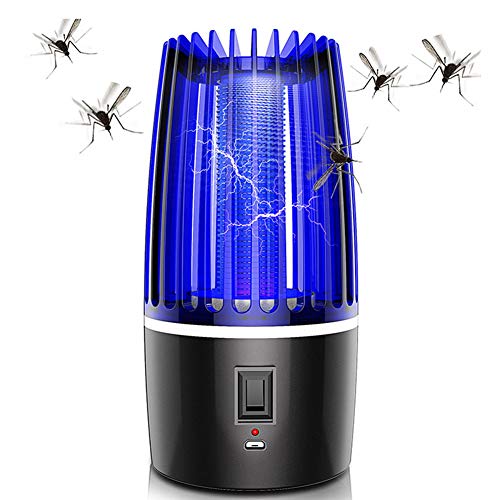 USB Powerd Asesino Electrónico De Mosquitos, Lámpara Matamoscas Electrico, para El Hogar Dormitorio, Cocina, Oficina, Patio, Lámpara Antimosquitos (Modelo Carga)