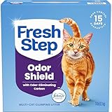 Fresh Step Odor Shield Multi Cat Clumping Cat Litter with Febreze Freshness, Low Dust, Odor Control with Ammonia Block Technology, Compatible in Automatic Litter Boxes, 14 lb.