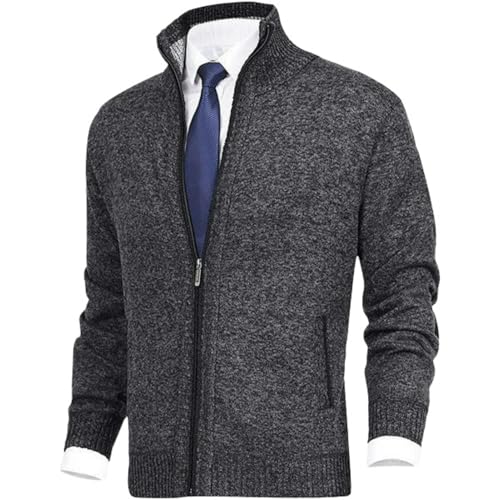 Cardigan en tricot pour homme à col montant et manches longues