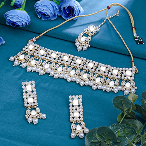 Image of Sukkhi Gold Plated Choker Necklace Set For Women