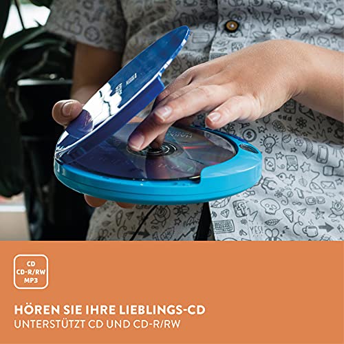 Lenco CD-011 - Tragbarer CD-Player Walkman - Diskman - CD Walkman - Mit Kopfhörern und Micro USB Ladekabel - Blau - Image 7