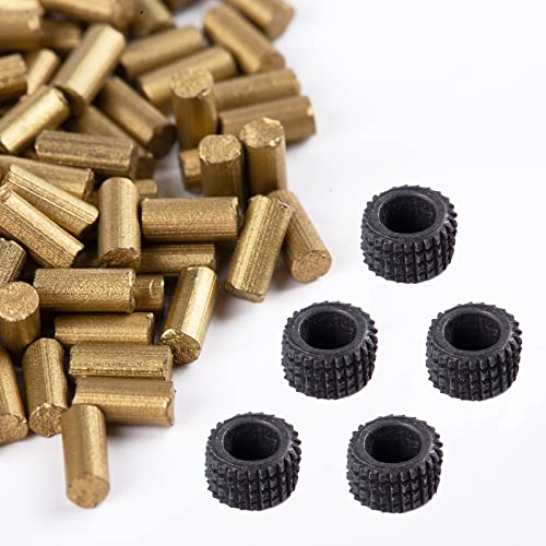 100Pcs Universal Lighter Flint And 5Pcs Friction Wheel Compatible With S T Dupont, Lighter Repair Kit Includes Black Flint Wheels & Gold Lighter Flints #TOP6