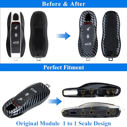 Image of AeroBon 3 Pcs Remote Key Covers /Fob Shell Cover /Painted Keyless Entry Skin Protectors Compatible with Cayenne Cayman Macan Panamera 991 718 918