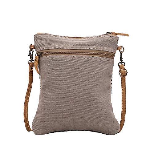 Myra Bag Runner Upcycled Canvas & Cowhide Crossbody Bag S-14524