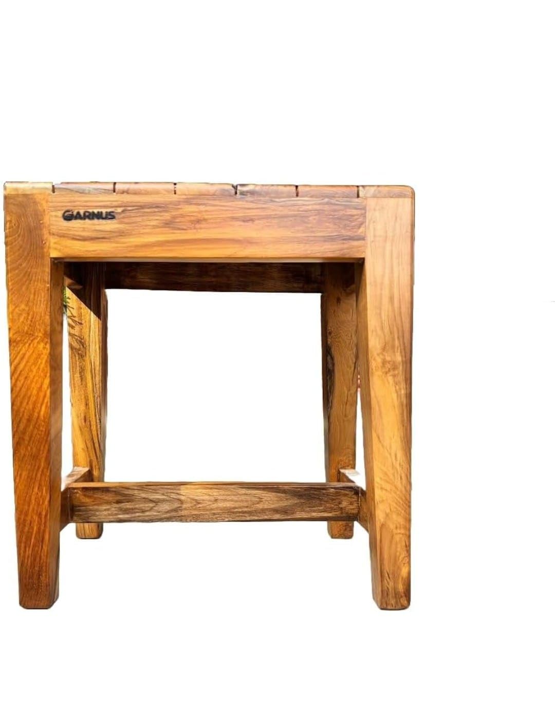 Solid Wood Step Stool, 38x25x40 cm, Natural Finish | Teak Wood Build, Step Stool, Kitchen Use, Sturdy Construction, Cross-Bar Support-image-49