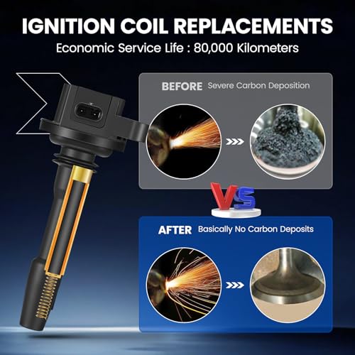 Image of 6 Ignition Coils Pack - Fix Misfires for Ford Transit-150 /250 /350 /HD (3.5L V6) & F-150 /Explorer (3.3L V6) - Repl. UF825 /JL3Z12029A /DG564