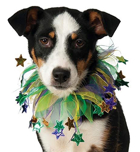Rubie's Costume Co Fancy Mardi Gras Stars Pet Collar, Small/Medium
