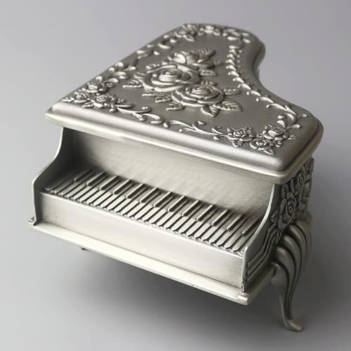 Vista 8 de ROSIKING Caja de Música Redonda de Metal de Aleación en Relieve de Cuerda Antigua Cajas Musicales de Joyería Regalos de Navidad Cumpleaños Día