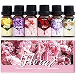 Floral Essential Oil Set, Premium Essential Oils for Diffusers for Home, Includes Lilac, Freesia, Jasmine, Cherry Blossom, Rose and Lavender Candle Scents for Candle Making, DIY Soaps,Cleaning